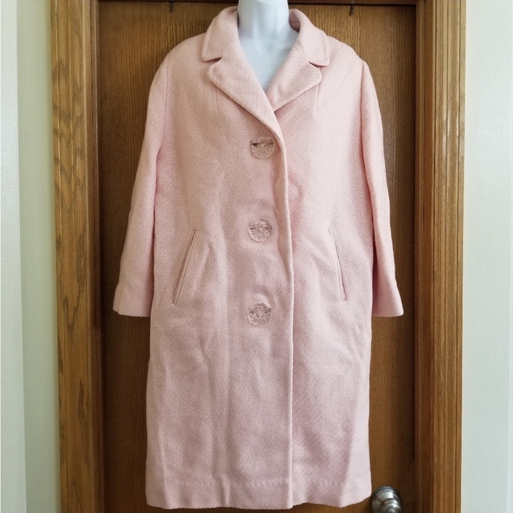 Fabulous Vintage 60's Light Pink Tweed Coat Size L